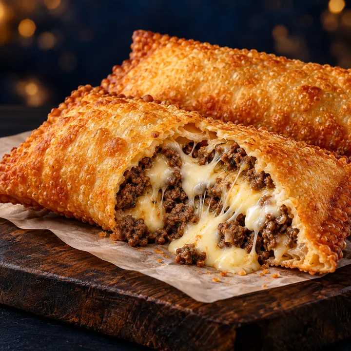 Pastel de carne moída, queijo, catupiry
